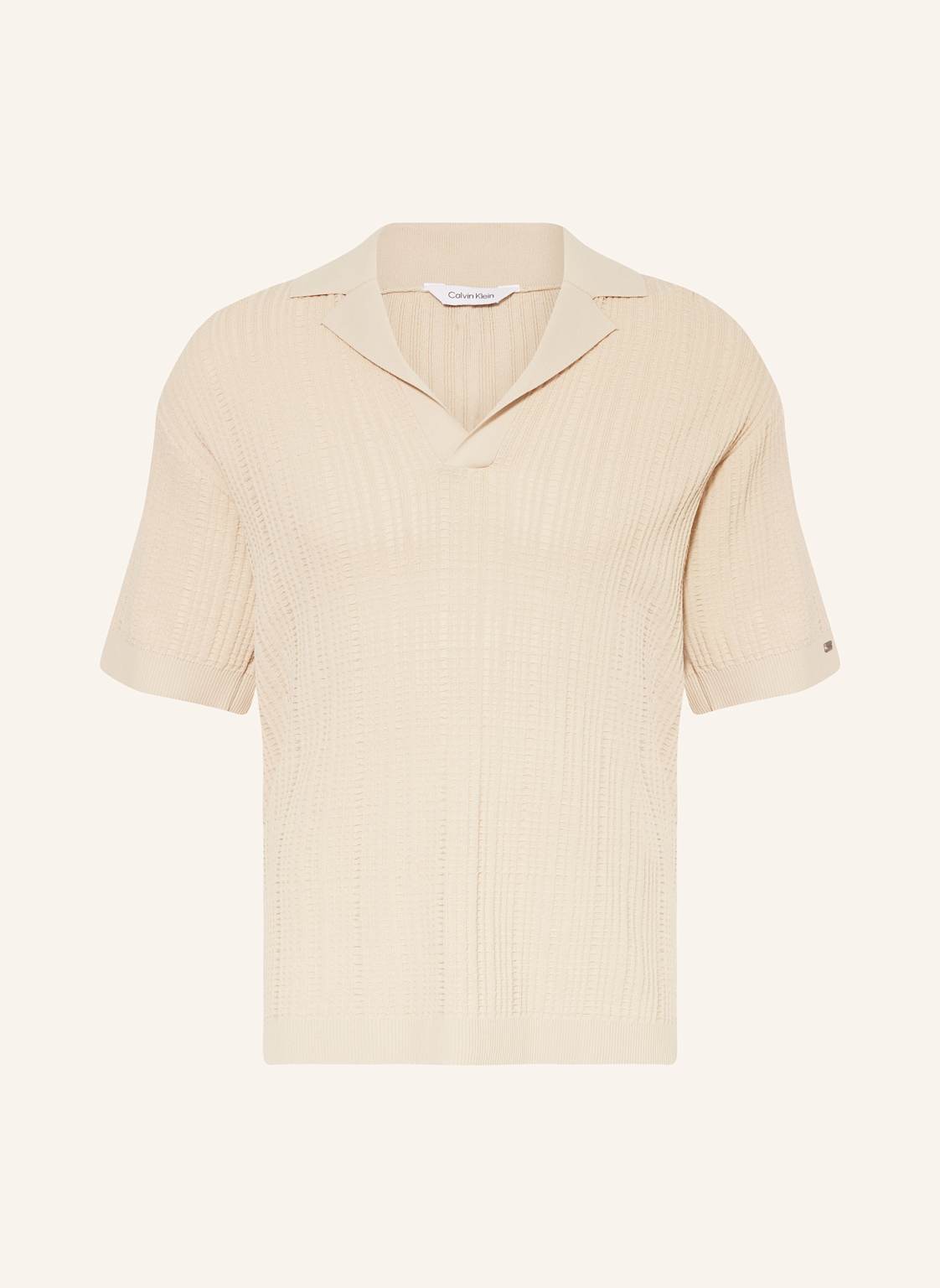 Calvin Klein Strick-Poloshirt beige Calvin Klein Strick-Poloshirt beige von Calvin Klein