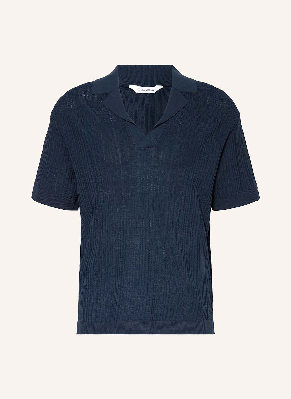 Calvin Klein Strick-Poloshirt blau von Calvin Klein