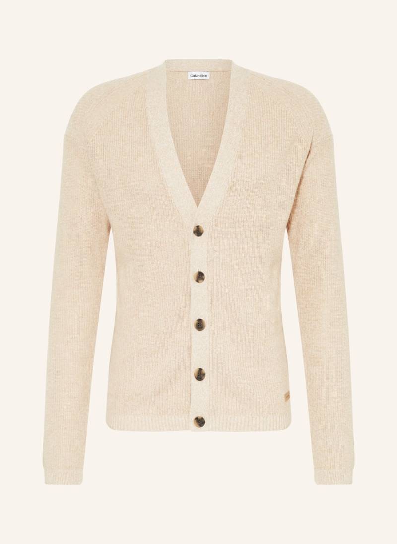 Calvin Klein Strickjacke Mit Leinen beige von Calvin Klein