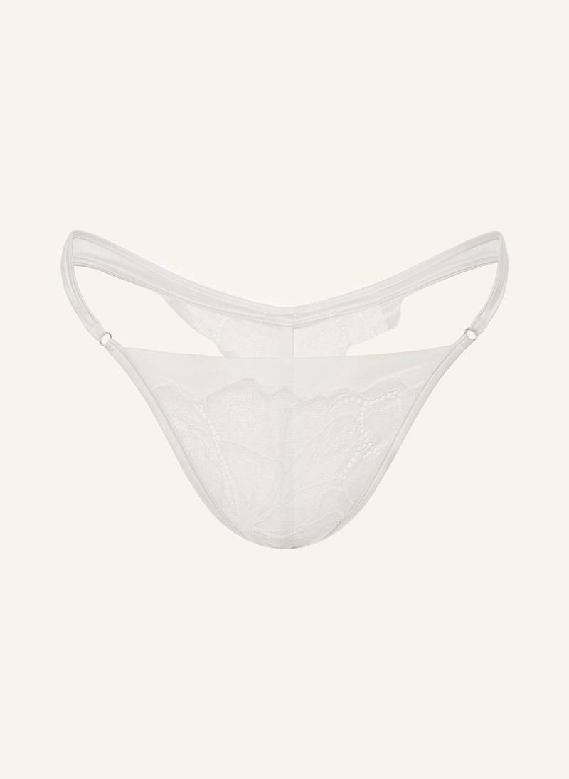 Calvin Klein String Ck Black Floral Lace weiss von Calvin Klein