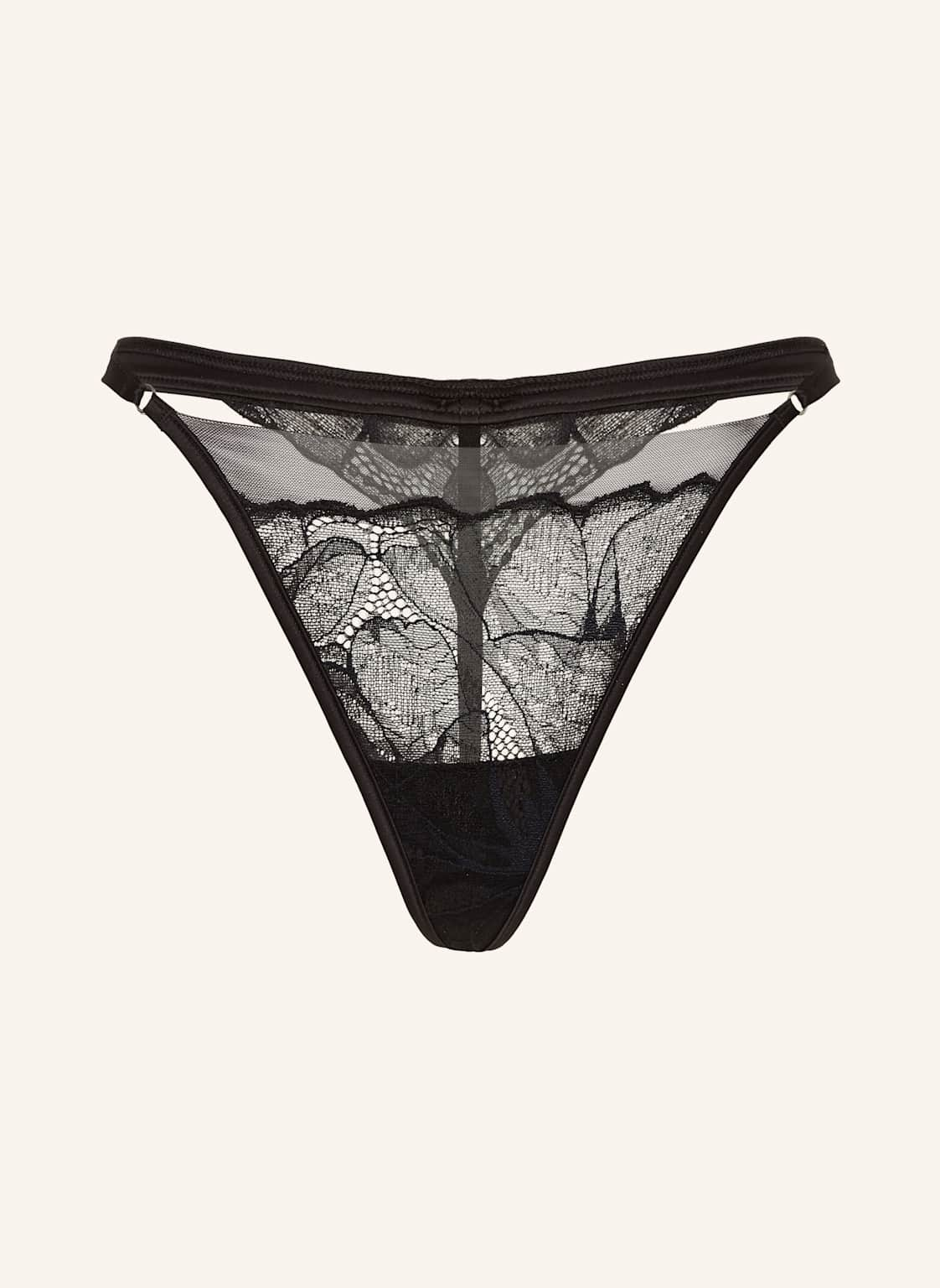 Calvin Klein String Ck Black Floral Lace schwarz von Calvin Klein