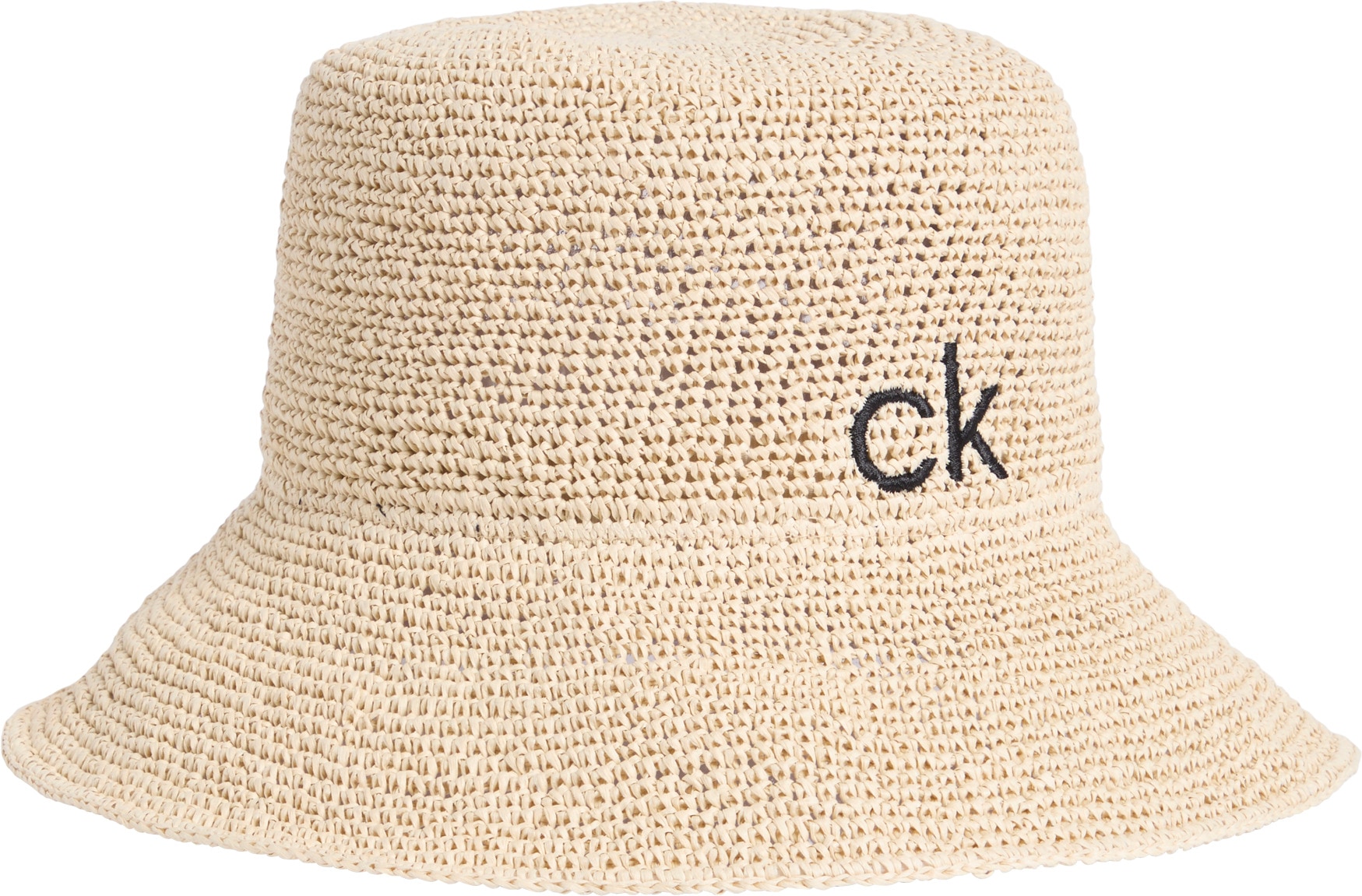 Calvin Klein Strohhut »WIDE BRIM STRAW BUCKET HAT«, in Flechtoptik von Calvin Klein