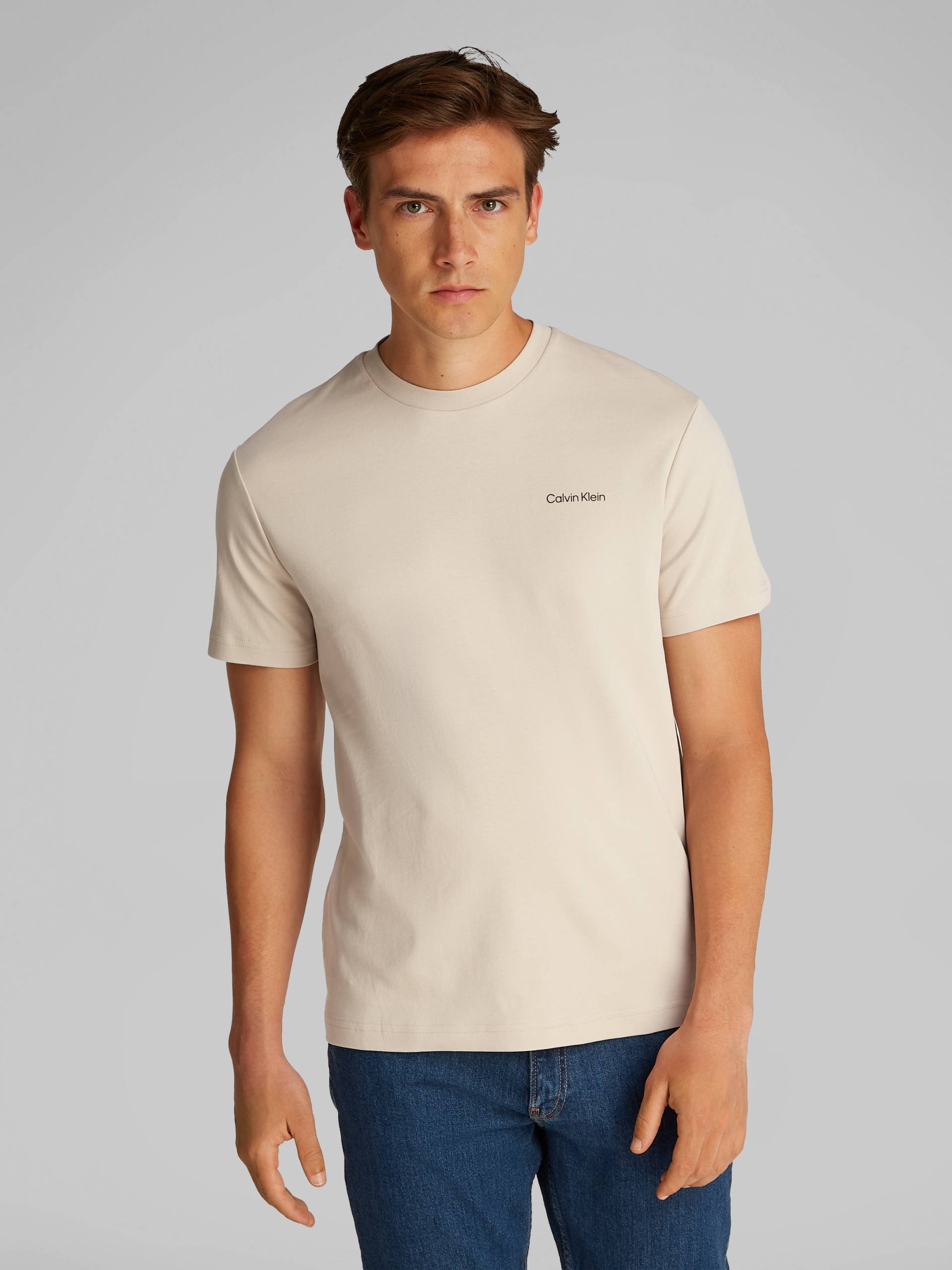 Calvin Klein T-Shirt »Micro Logo«, aus dickem Winterjersey, mit Logoprint von Calvin Klein