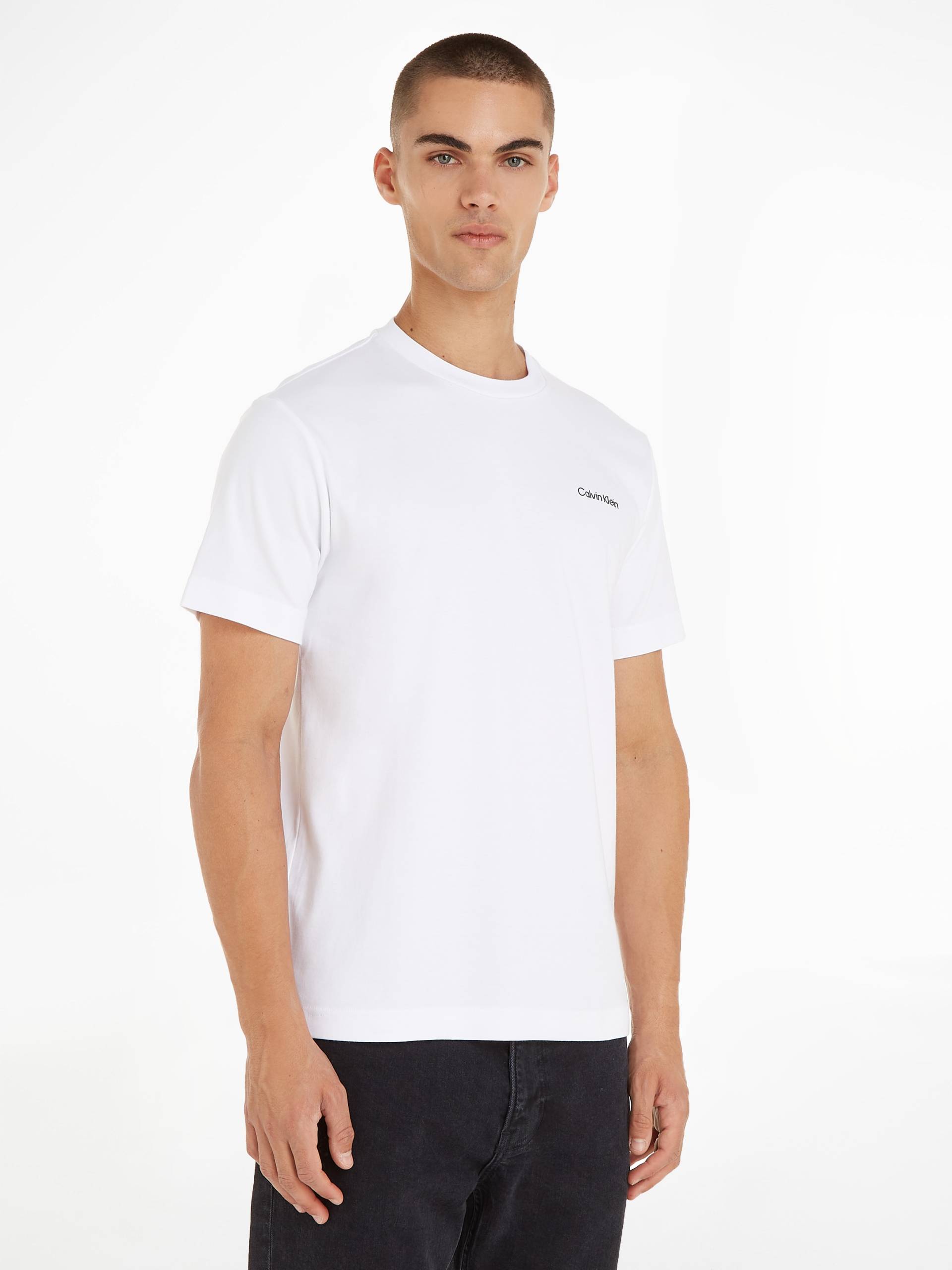 Calvin Klein T-Shirt »Micro Logo«, aus dickem Winterjersey, mit Logoprint von Calvin Klein