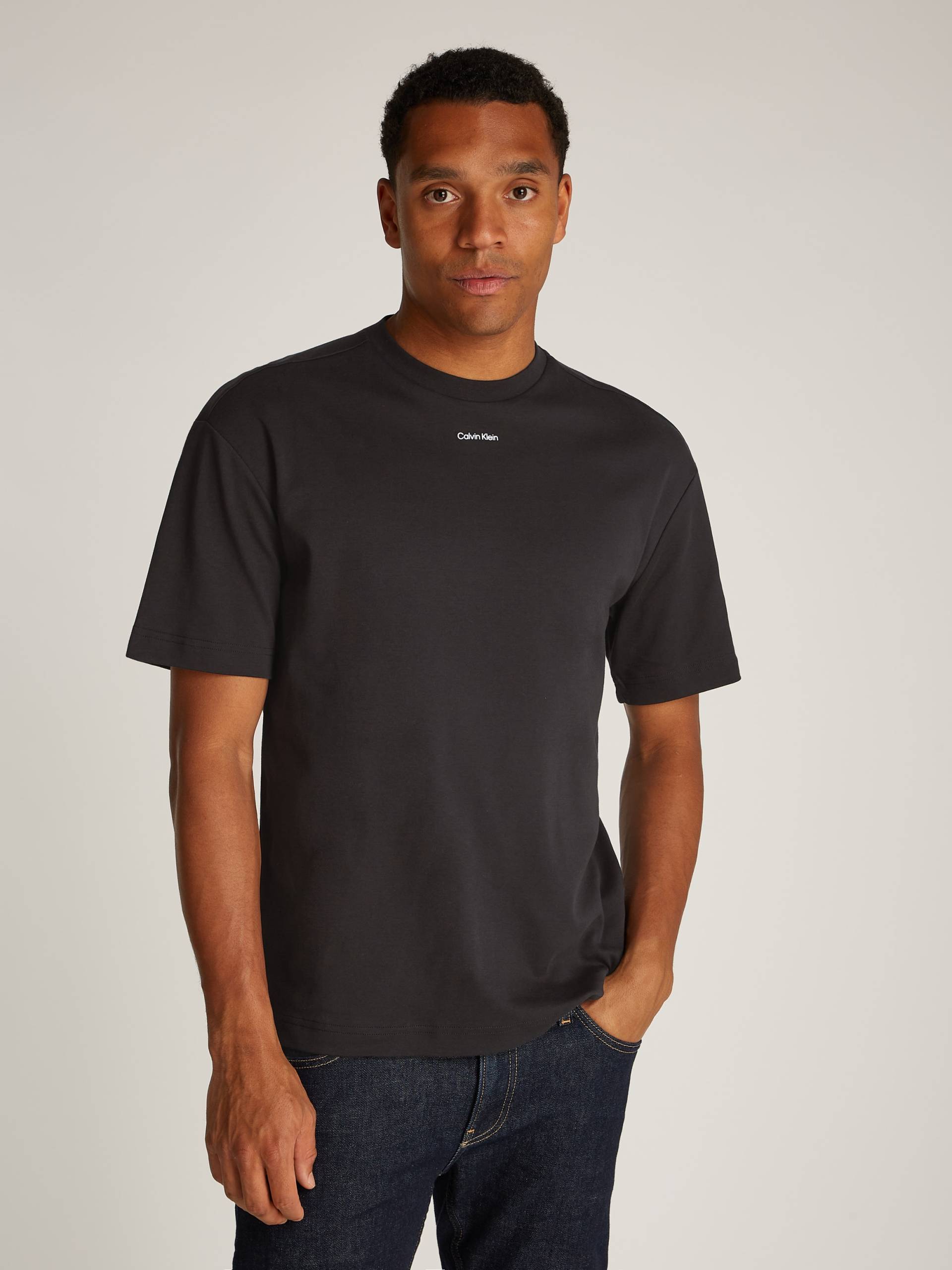 Calvin Klein T-Shirt »NANO LOGO INTERLOCK T-SHIRT«, mit Logoschriftzug von Calvin Klein