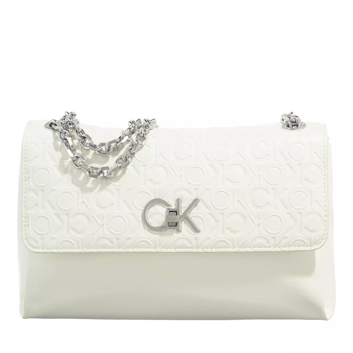 Calvin Klein Umhängetasche - Re Lock Ew Conv Crossbody Emb Mn - Gr. unisize - in Creme - für Damen von Calvin Klein