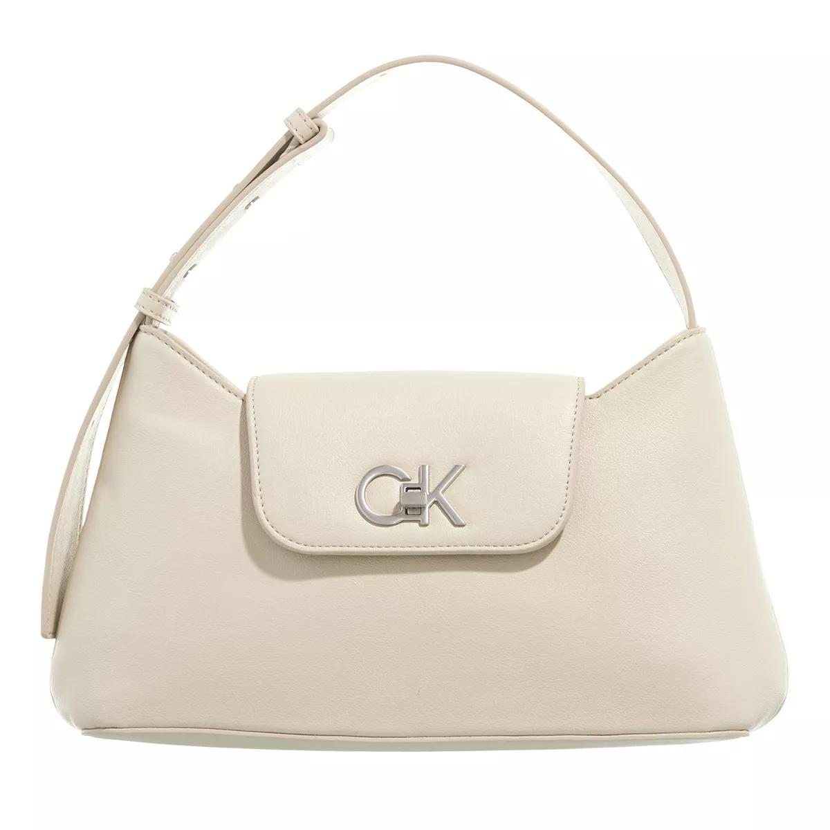 Calvin Klein Umhängetasche - Re Lock Shoulder Bag Md - Gr. unisize - in Beige - für Damen von Calvin Klein