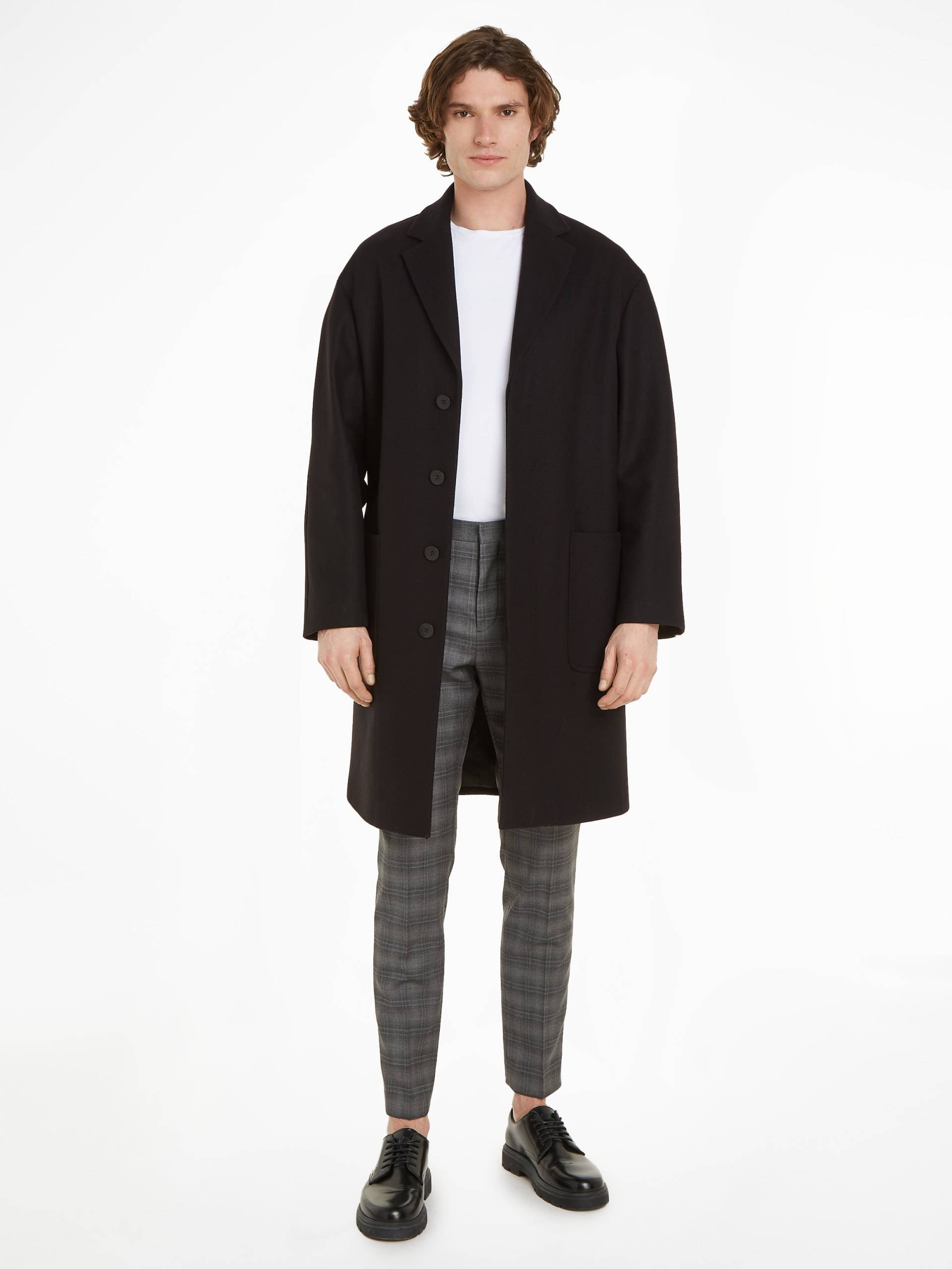 Calvin Klein Wollmantel »MODERN WOOL BLEND COAT«, mit Markenlabel von Calvin Klein