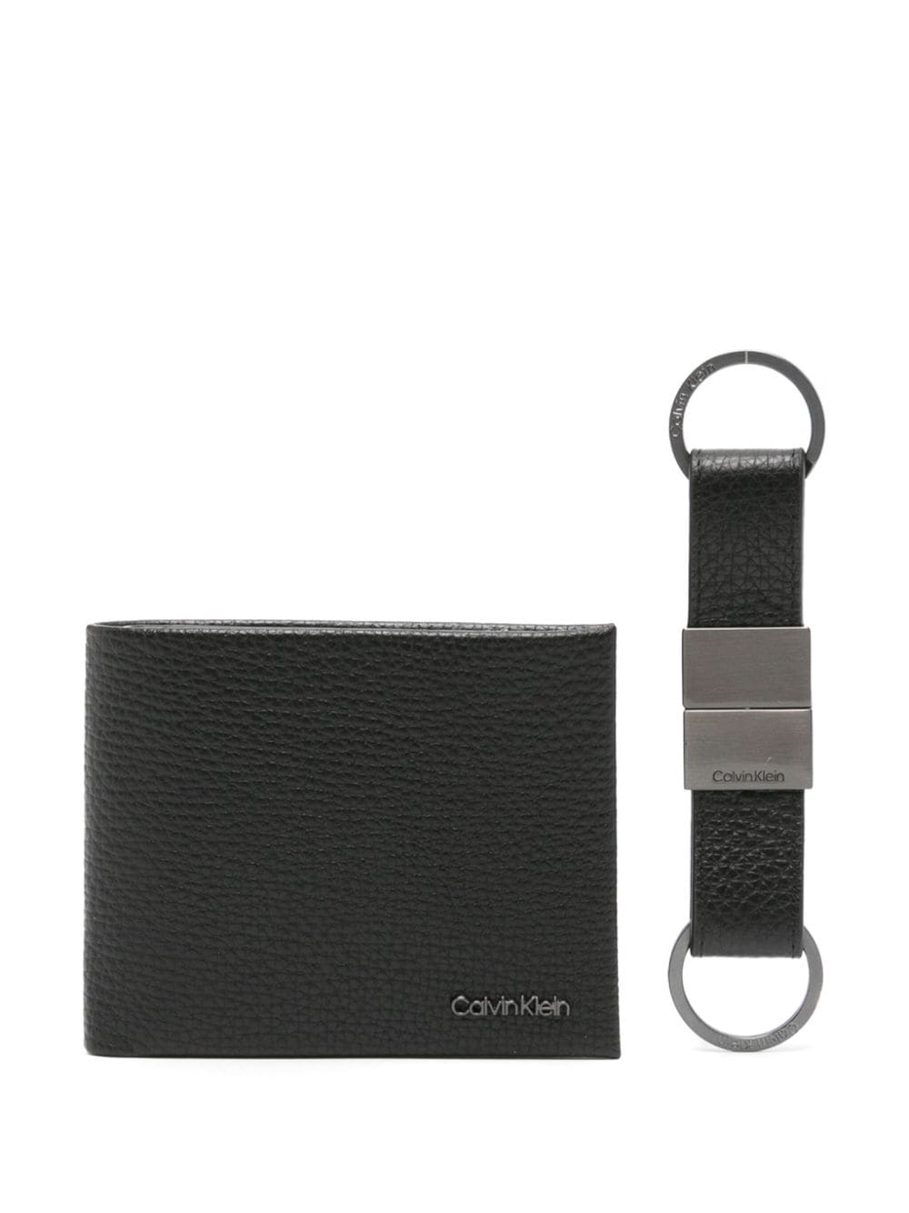 Calvin Klein bi-fold leather wallet (set of two) - Black von Calvin Klein