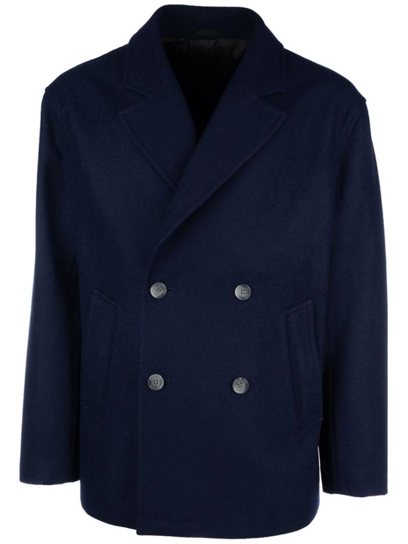 Calvin Klein brushed double-breasted coat - Blue von Calvin Klein