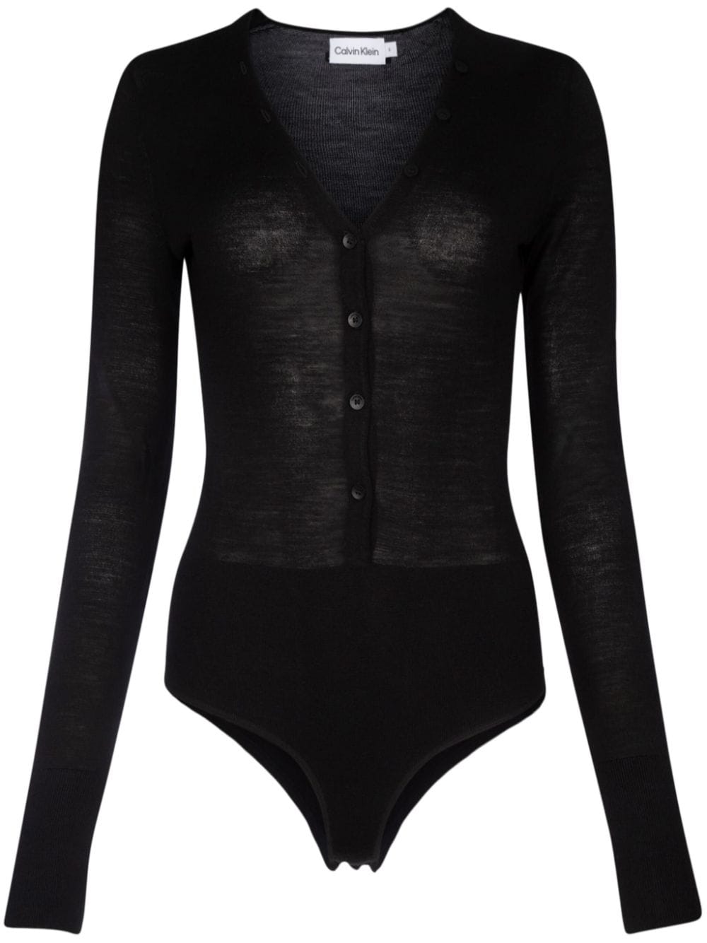 Calvin Klein button-up wool bodysuit - Black von Calvin Klein