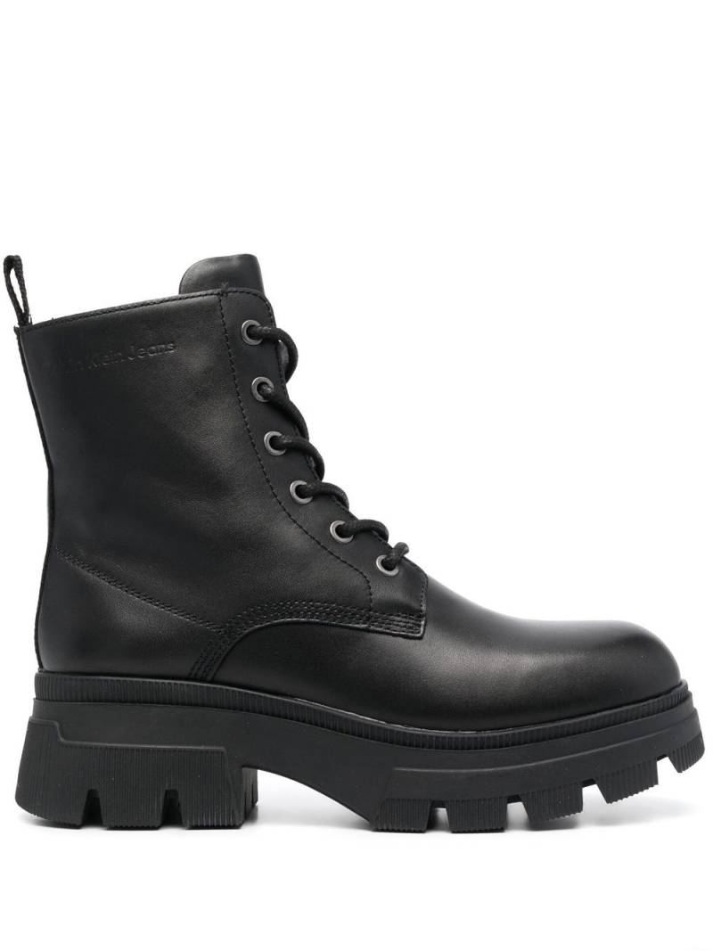 Calvin Klein chunky lace-up combat boots - Black von Calvin Klein