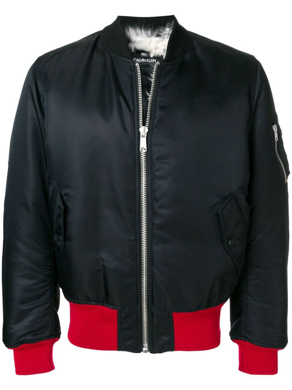 Calvin Klein contrast-panel bomber jacket - Black von Calvin Klein