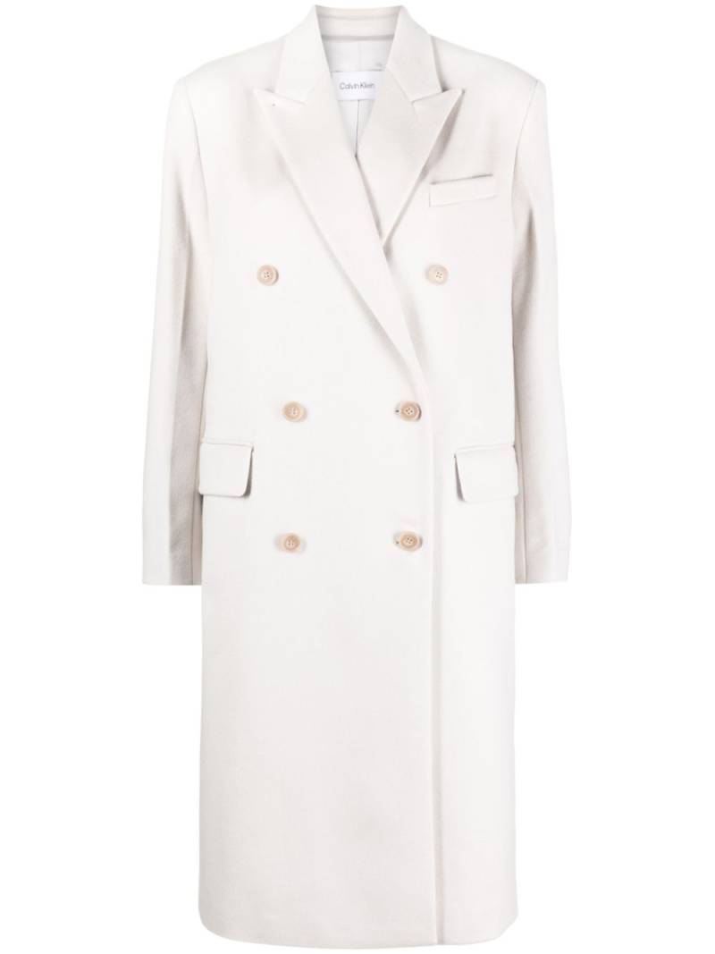 Calvin Klein double-breasted wool-blend coat - Neutrals von Calvin Klein