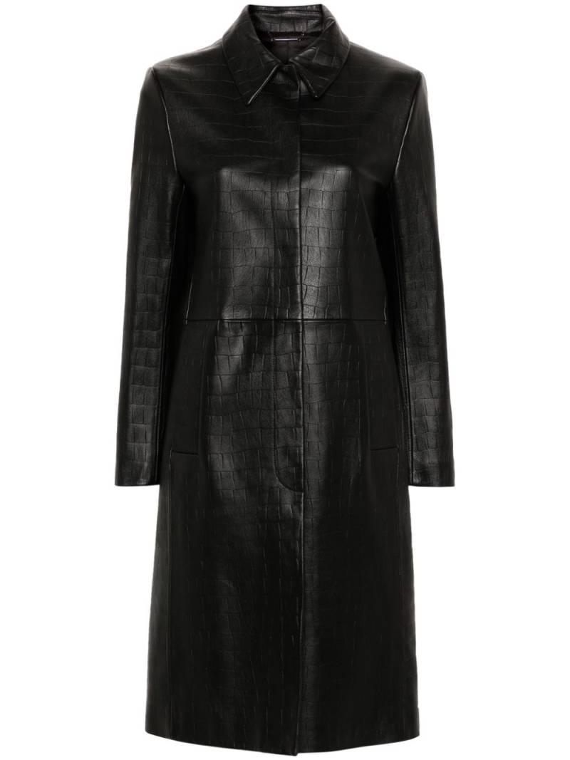 Calvin Klein embossed-finish leather coat - Black von Calvin Klein