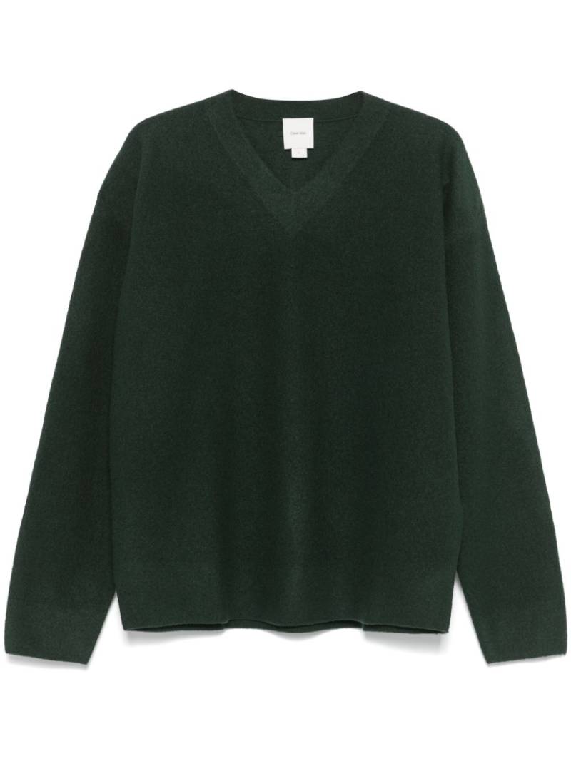 Calvin Klein felted V-neck sweater - Green von Calvin Klein