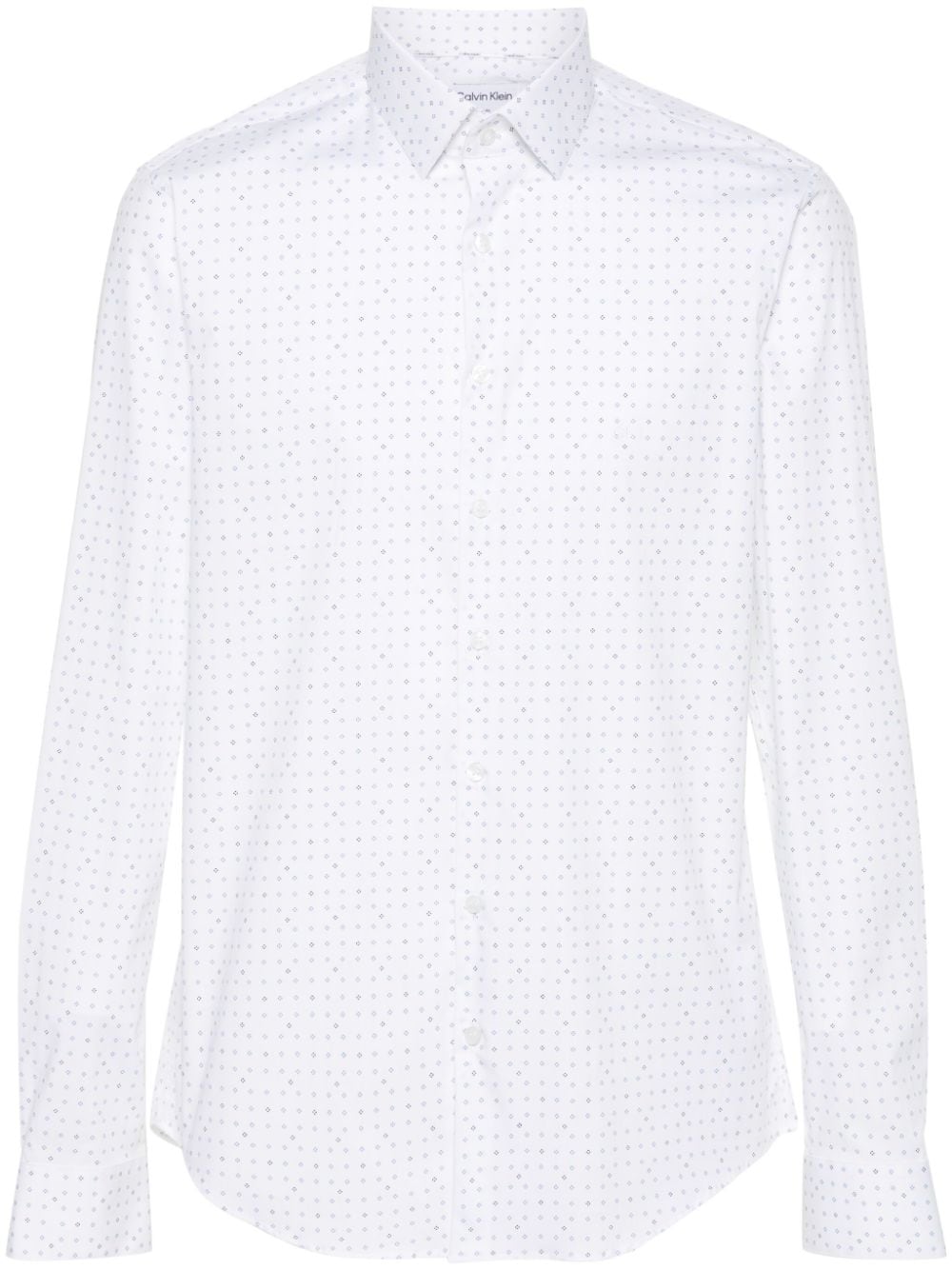 Calvin Klein geometric-print cotton shirt - White von Calvin Klein