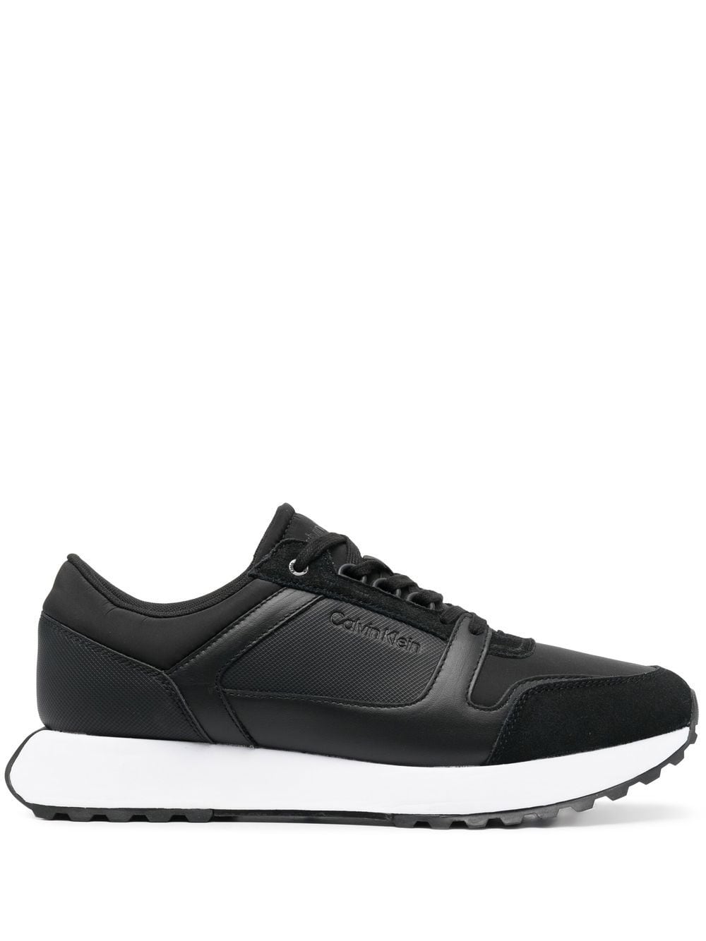 Calvin Klein leather logo-print sneakers - Black von Calvin Klein