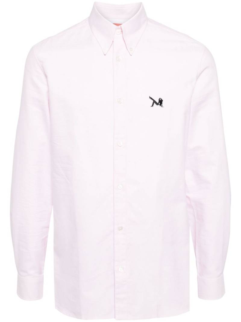 Calvin Klein logo-appliqué cotton shirt - Pink von Calvin Klein