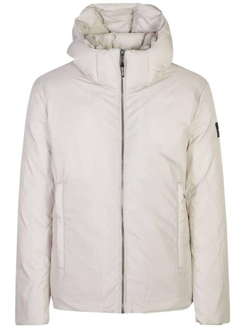 Calvin Klein logo-appliqué puffer jacket - Neutrals von Calvin Klein