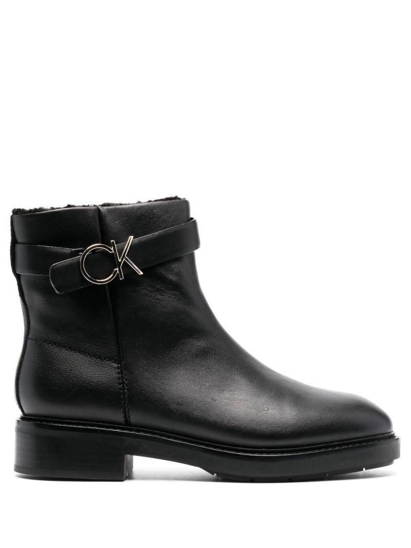 Calvin Klein logo-buckle ankle boots - Black von Calvin Klein