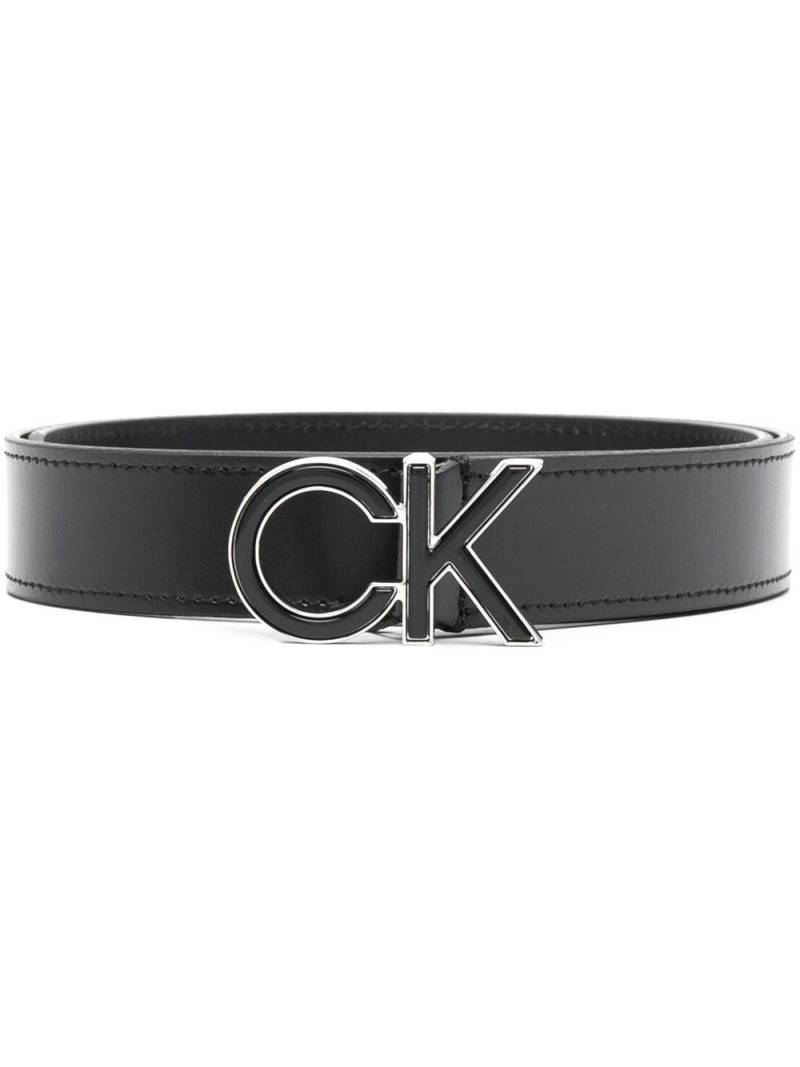 Calvin Klein logo-buckle detail belt - Black von Calvin Klein