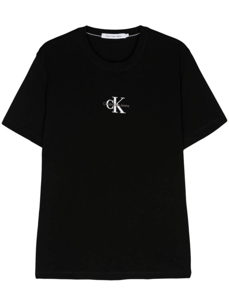 Calvin Klein logo-embroidered cotton T-shirt - Black von Calvin Klein