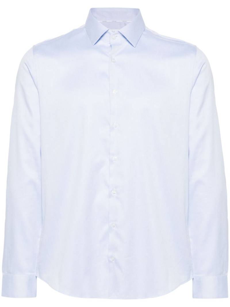 Calvin Klein logo-embroidered cotton shirt - Blue von Calvin Klein