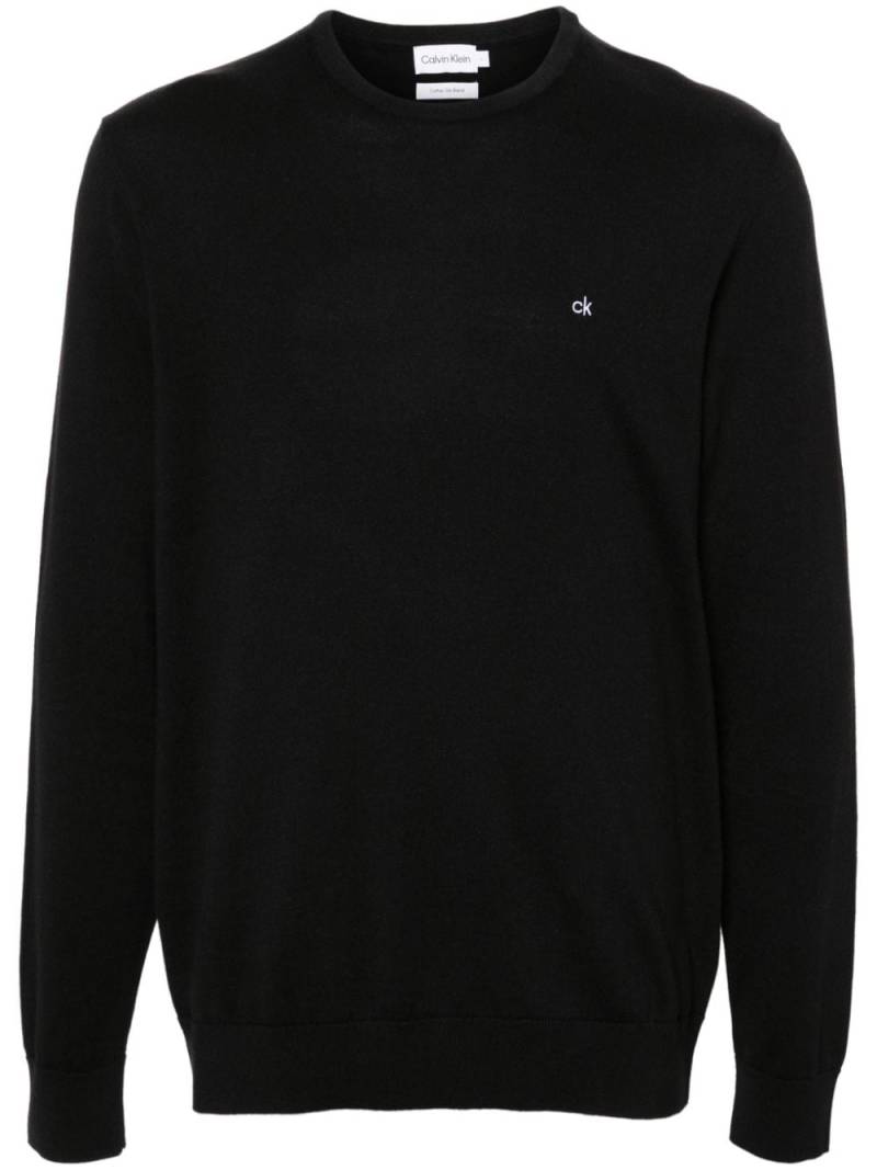 Calvin Klein logo-embroidered jumper - Black von Calvin Klein