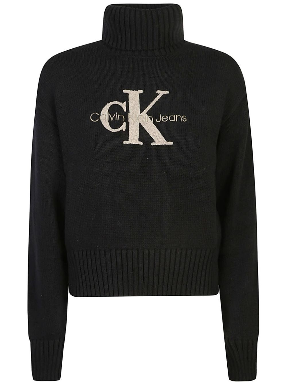 Calvin Klein logo-embroidered jumper - Black von Calvin Klein