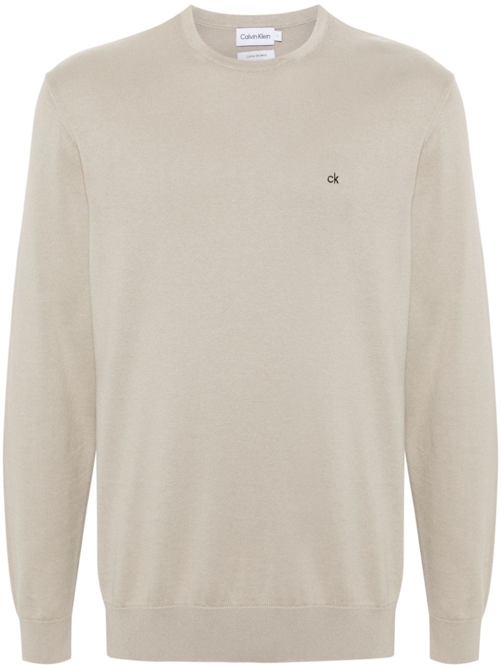 Calvin Klein logo-embroidered jumper - Neutrals von Calvin Klein
