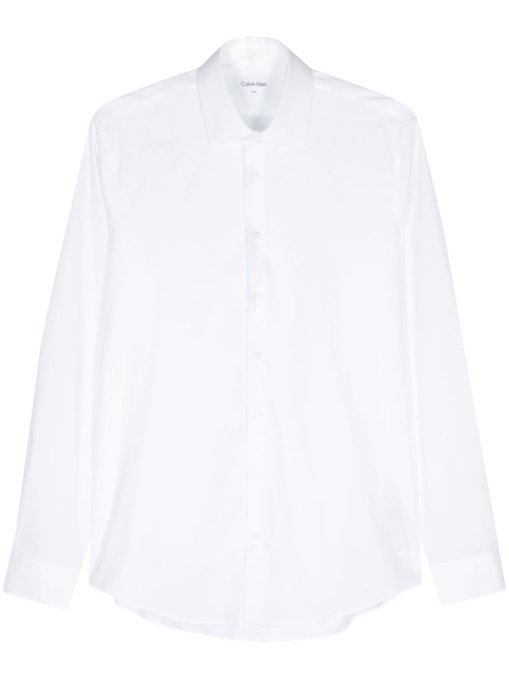 Calvin Klein logo-embroidered shirt - White von Calvin Klein