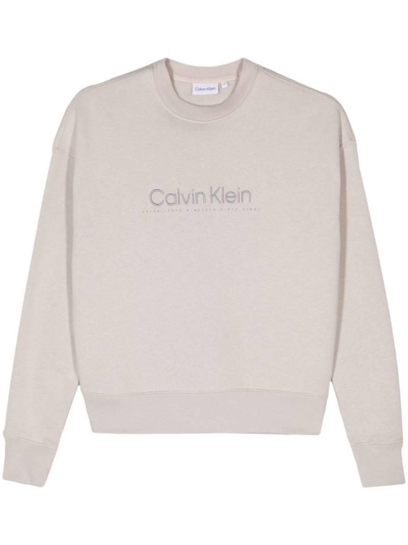 Calvin Klein logo-embroidered sweatshirt - Grey von Calvin Klein