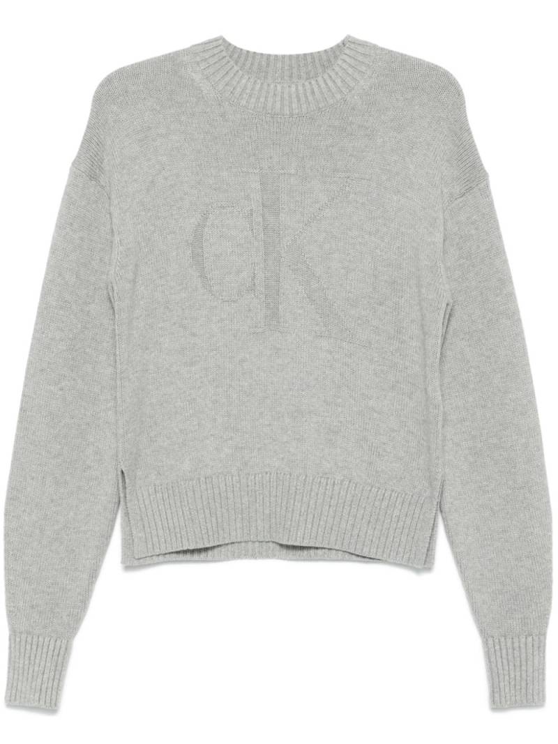 Calvin Klein logo intarsia-knit sweater - Grey von Calvin Klein