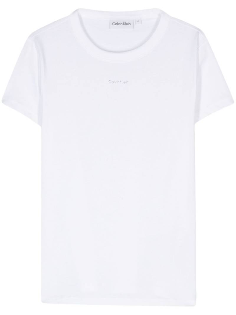 Calvin Klein logo-lettering cotton T-shirt - White von Calvin Klein