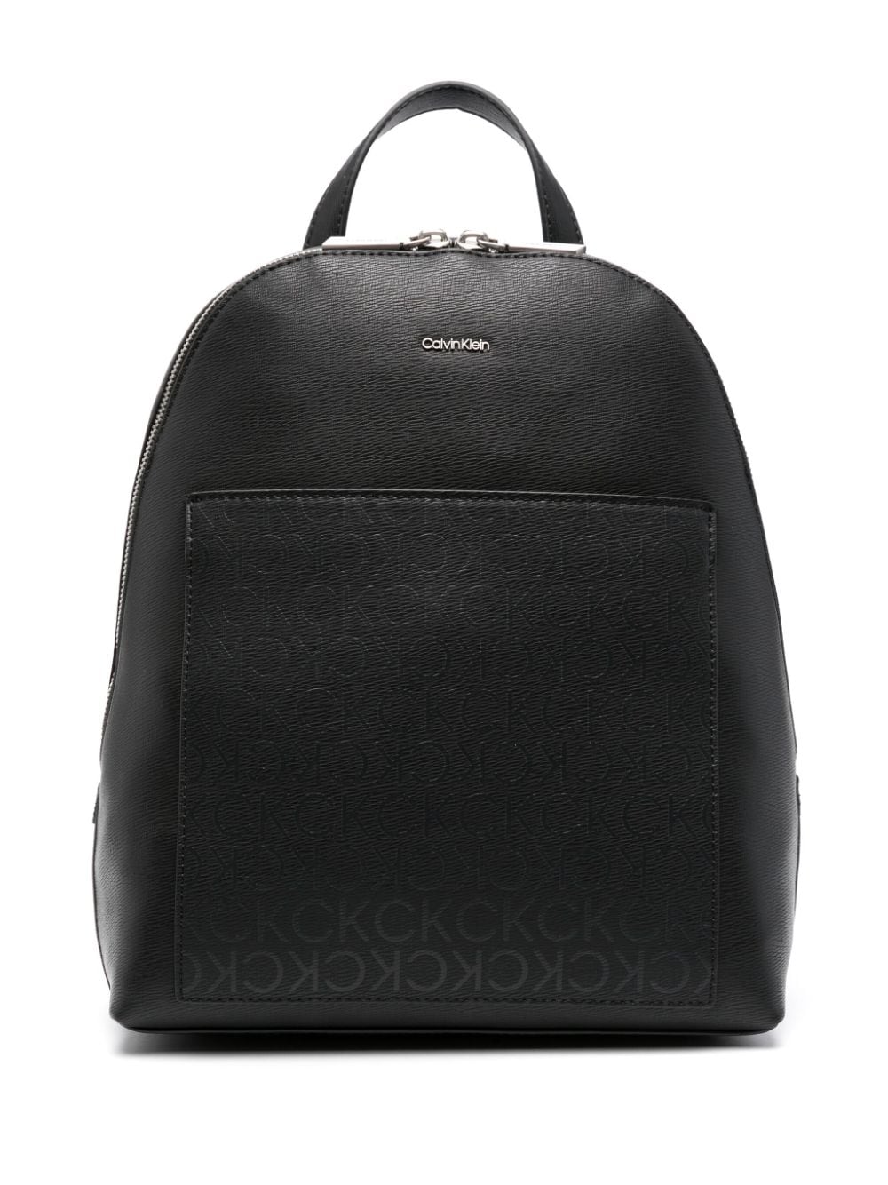 Calvin Klein logo-lettering faux-leather backpack - Black von Calvin Klein