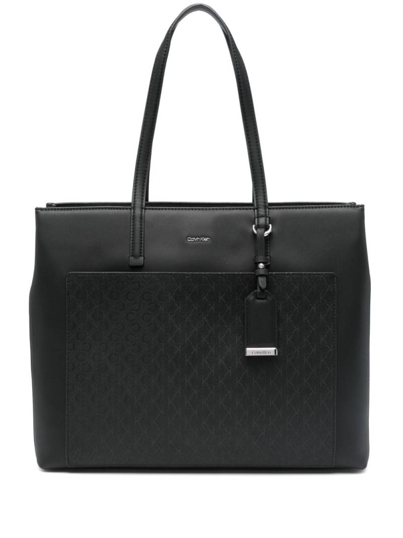 Calvin Klein logo-lettering tote bag - Black von Calvin Klein