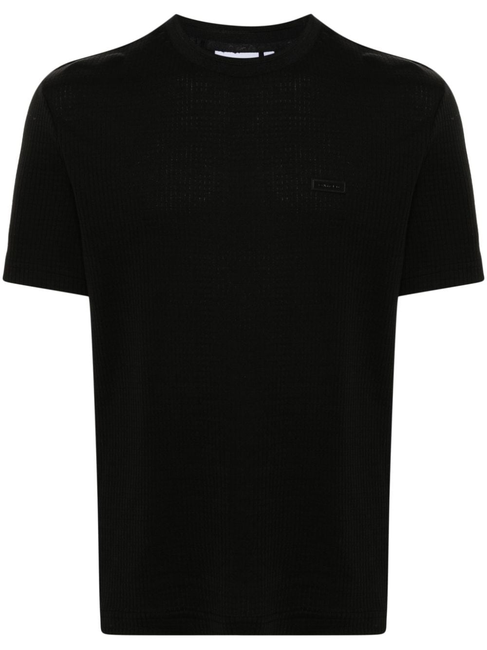 Calvin Klein logo-patch cotton T-shirt - Black von Calvin Klein