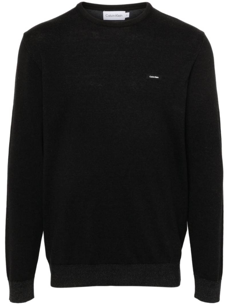 Calvin Klein logo-patch jumper - Black von Calvin Klein