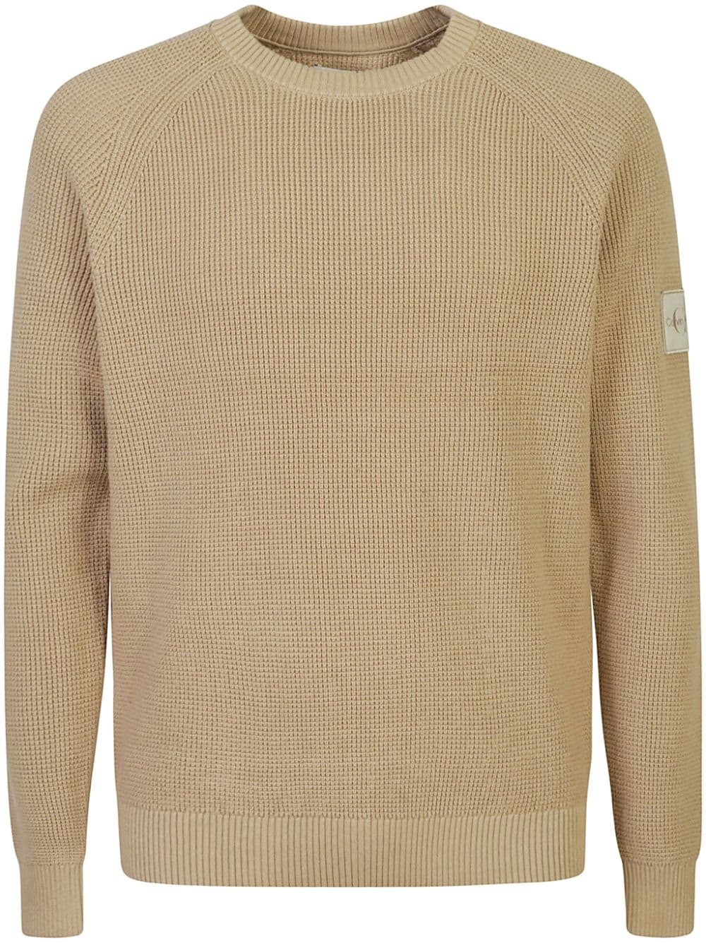 Calvin Klein logo-patch jumper - Neutrals von Calvin Klein