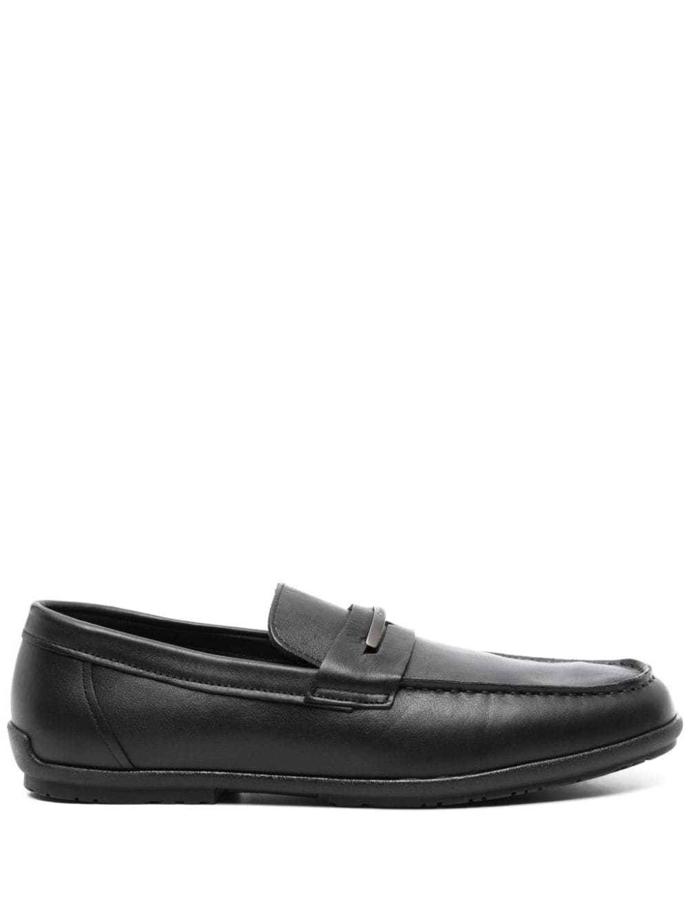 Calvin Klein logo-plaque leather loafers - Black von Calvin Klein