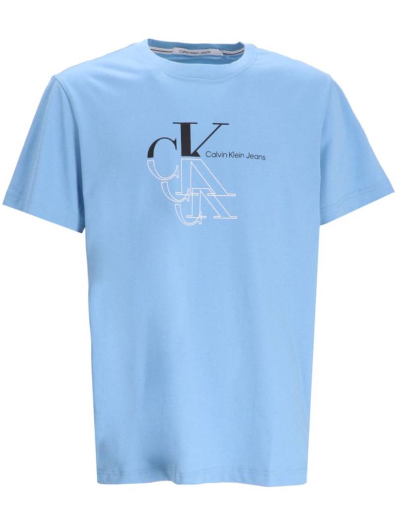 Calvin Klein logo-print cotton T-shirt - Blue von Calvin Klein