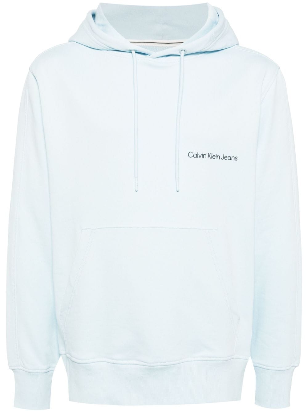 Calvin Klein logo-print cotton hoodie - Blue von Calvin Klein