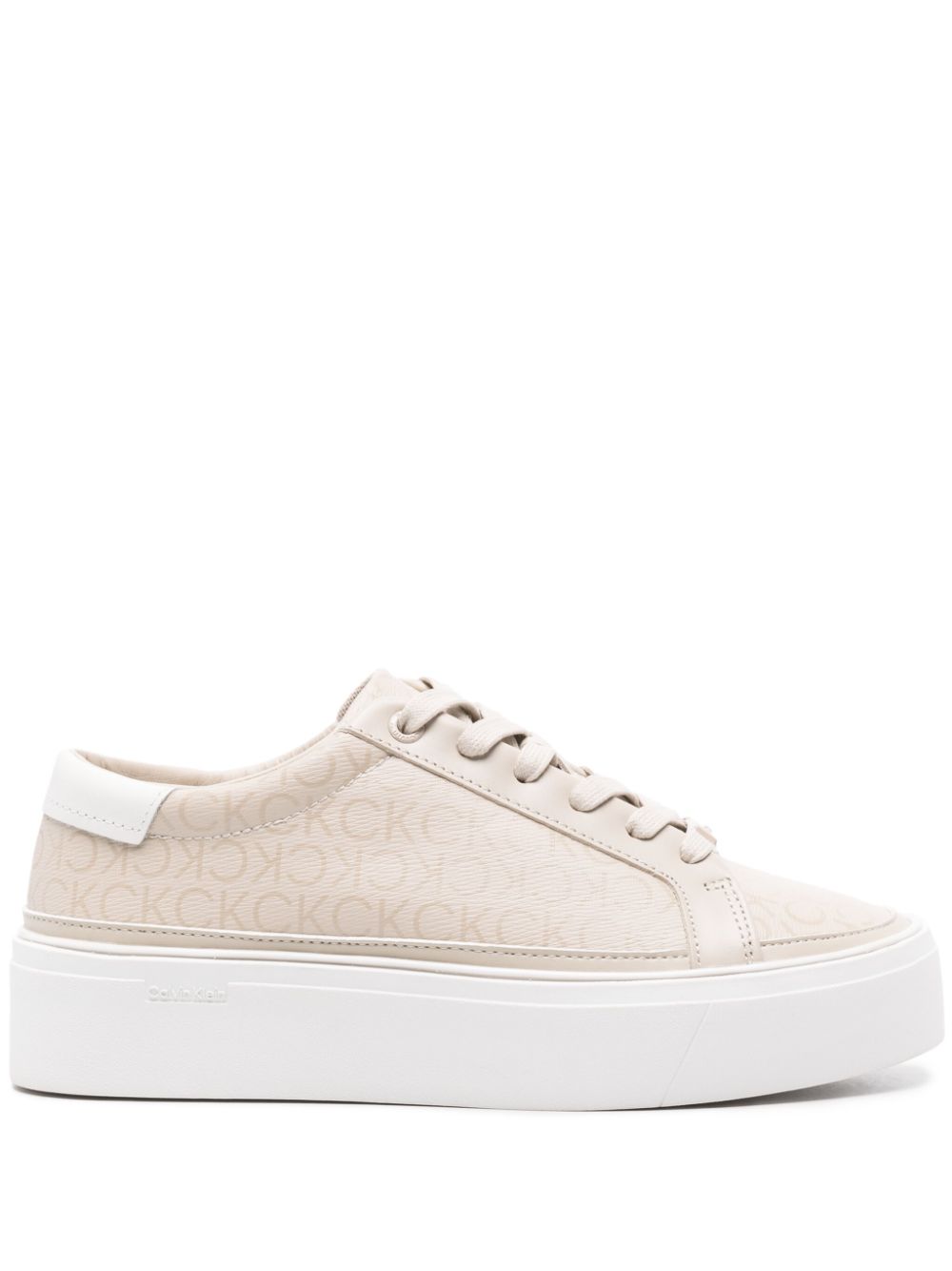 Calvin Klein logo-print flatform sneakers - Neutrals von Calvin Klein