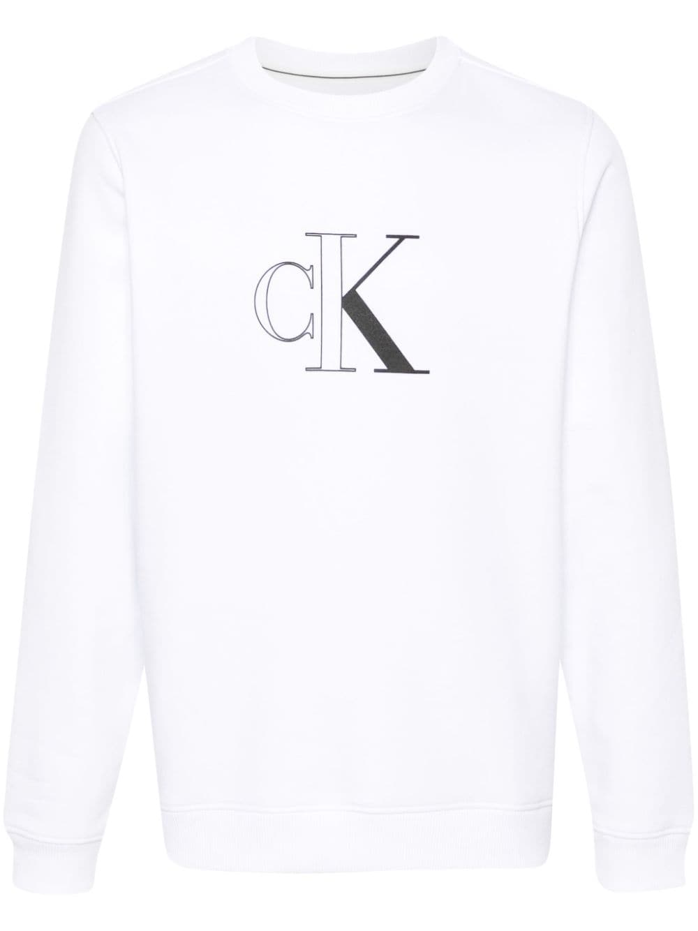 Calvin Klein logo-print jersey hoodie - White von Calvin Klein