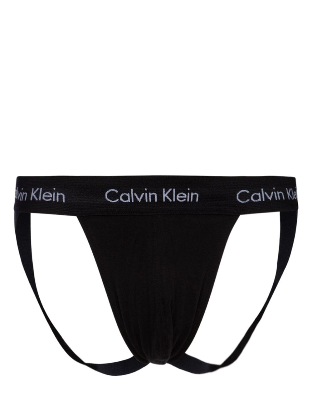Calvin Klein logo-print jock straps - Black von Calvin Klein