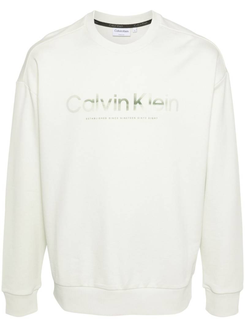 Calvin Klein logo-print organic cotton sweatshirt - Green von Calvin Klein