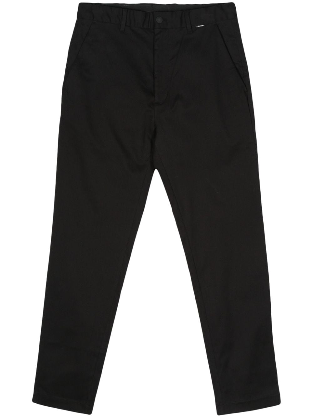 Calvin Klein logo-tag tapered-leg trousers - Black von Calvin Klein