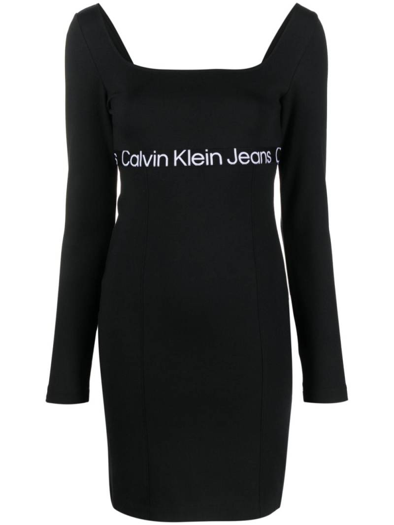 Calvin Klein Jeans logo-tape jersey minidress - Black von Calvin Klein Jeans