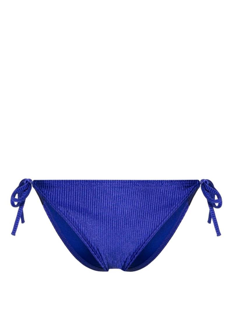 Calvin Klein logo-tape ribbed bikini bottoms - Blue von Calvin Klein